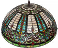 22 Inch Large Blue Baroque Shade Replacement, Vintage Style Green Red Stained Glass Lampshade for Table Lamp Bedside Lamp Ceiling Light Floor Lamp,