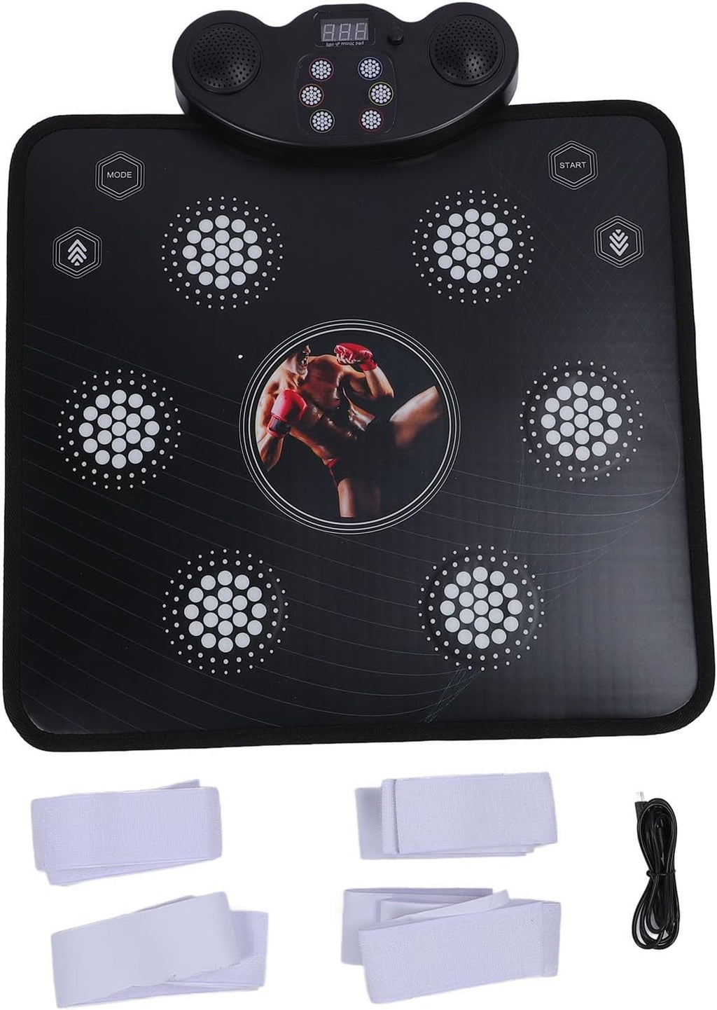 Relieve Stress Wall Mounted Punching Machine, 2 in 1 Music Boxing Machine and Dance Pad, PVC Music Dance Game Mat Boxing Music Trainer Machine for Kids & Adults