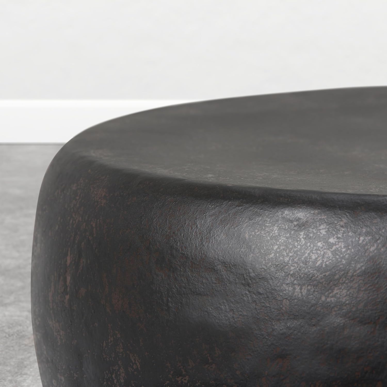 SIMPLIHOME Garvy Metal Coffee Table - 22 inch Wide Solid Metal Round Drum Accent Table in Matte Deep Bronze, Industrial Living Room Center Table or End Table with Textured Finish, Assembled