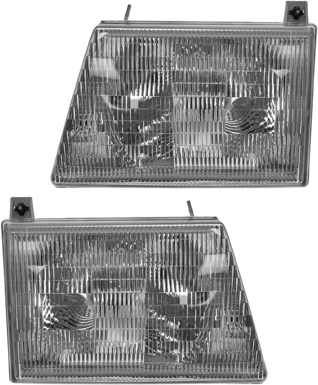 TRQ Headlight Assembly Set Driver & Passenger Side FO2502153 FO2503153 Compatible with 97-07 Ford