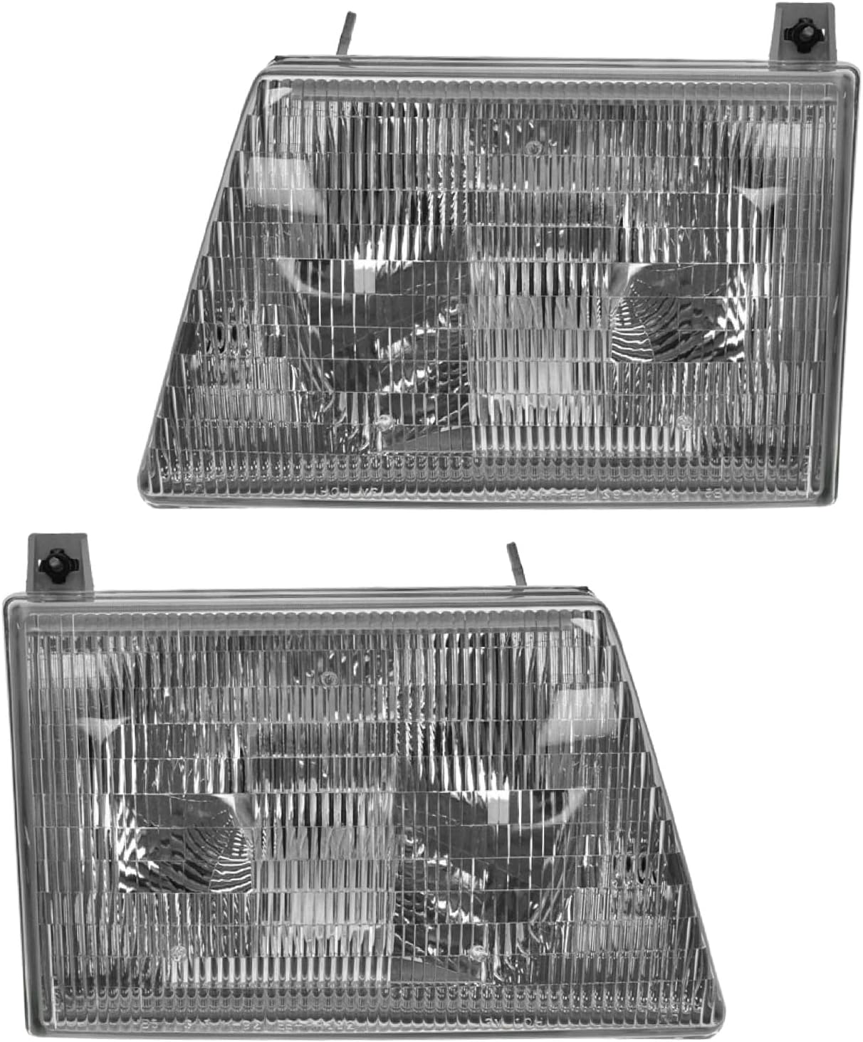 TRQ Headlight Assembly Set Driver & Passenger Side FO2502153 FO2503153 Compatible with 97-07 Ford