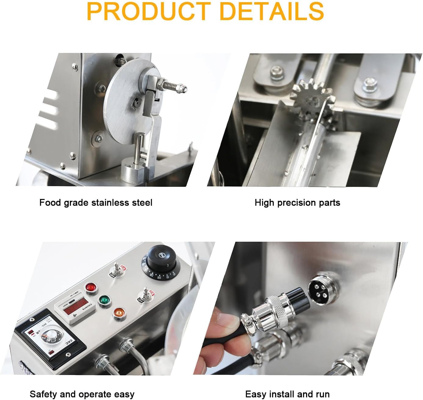 Automatic Donut Making Machine, Commercial Single Row Donut Machine with 3 Different Sizes Ring Molds, Frying Donuts Maker, Large Capacity, 7L Hopper, for Bakery, Food Cart