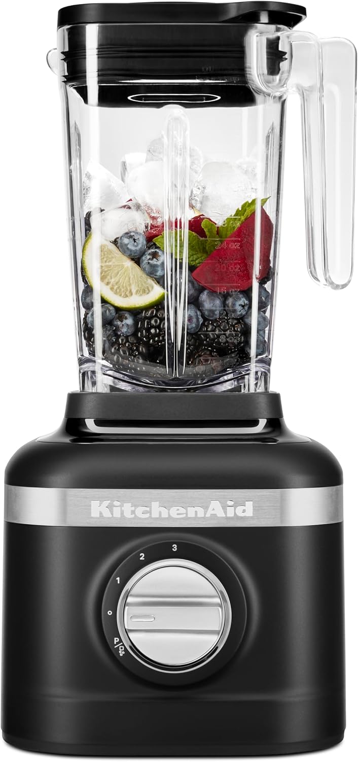 KitchenAid K150 3 Speed Ice Crushing Blender with 2 Personal Blender Jars - KSB1332Y - Black Matte