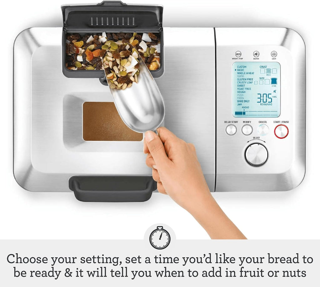 Breville BBM800XL Custom Loaf Bread Maker Machine, Brushed Stainless Steel