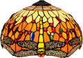 W16H9 Inch Tiffany Lamp Shade Replacement, Stained glass Dragonfly style Lampshades, Only Handmade Retro lampshade Replacement for Table Lamp Pendant Light Floor Lamp Ceiling Fixture,Orange