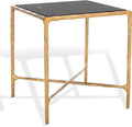 SAFAVIEH Couture Collection Jessa Brass Base & Black Marble Top Square End Table, Fully Assembled