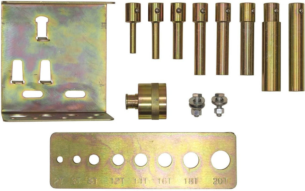 OEMTOOLS 24813 Shop Press Pin Set, 2-20 Ton Capacity Hydraulic Automotive Press Accessories Include 8 Pins, Ram Adapter, And Mounting Bracket, Corrosion Resistant Finish