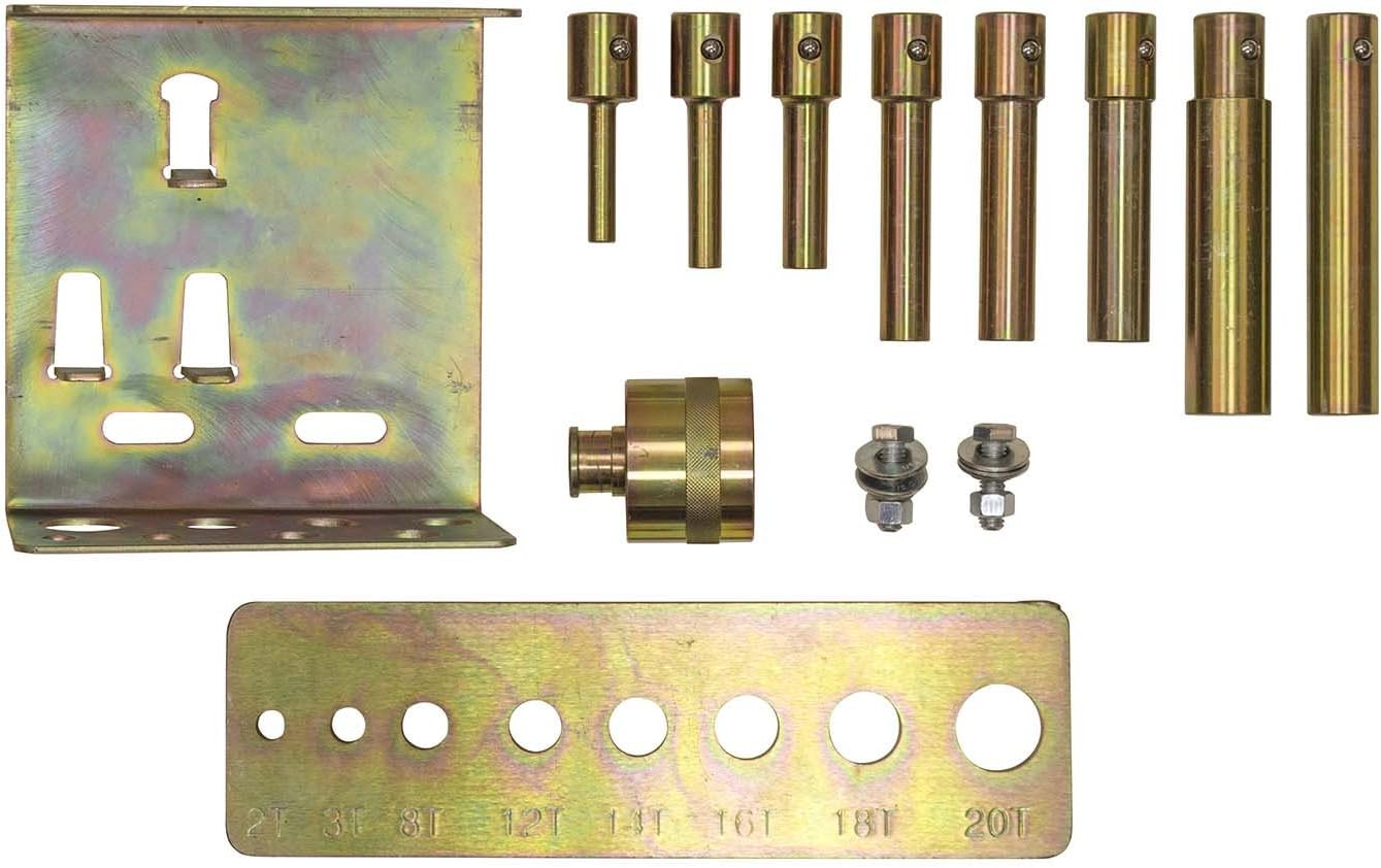 OEMTOOLS 24813 Shop Press Pin Set, 2-20 Ton Capacity Hydraulic Automotive Press Accessories Include 8 Pins, Ram Adapter, And Mounting Bracket, Corrosion Resistant Finish
