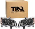 TRQ Driver and Passenger Side Headlight Assembly Set Compatible with 08-16 Chrysler Town and Country with Quad Headlights 11-20 Dodge Grand Caravan with Quad Headlights Halogen Only