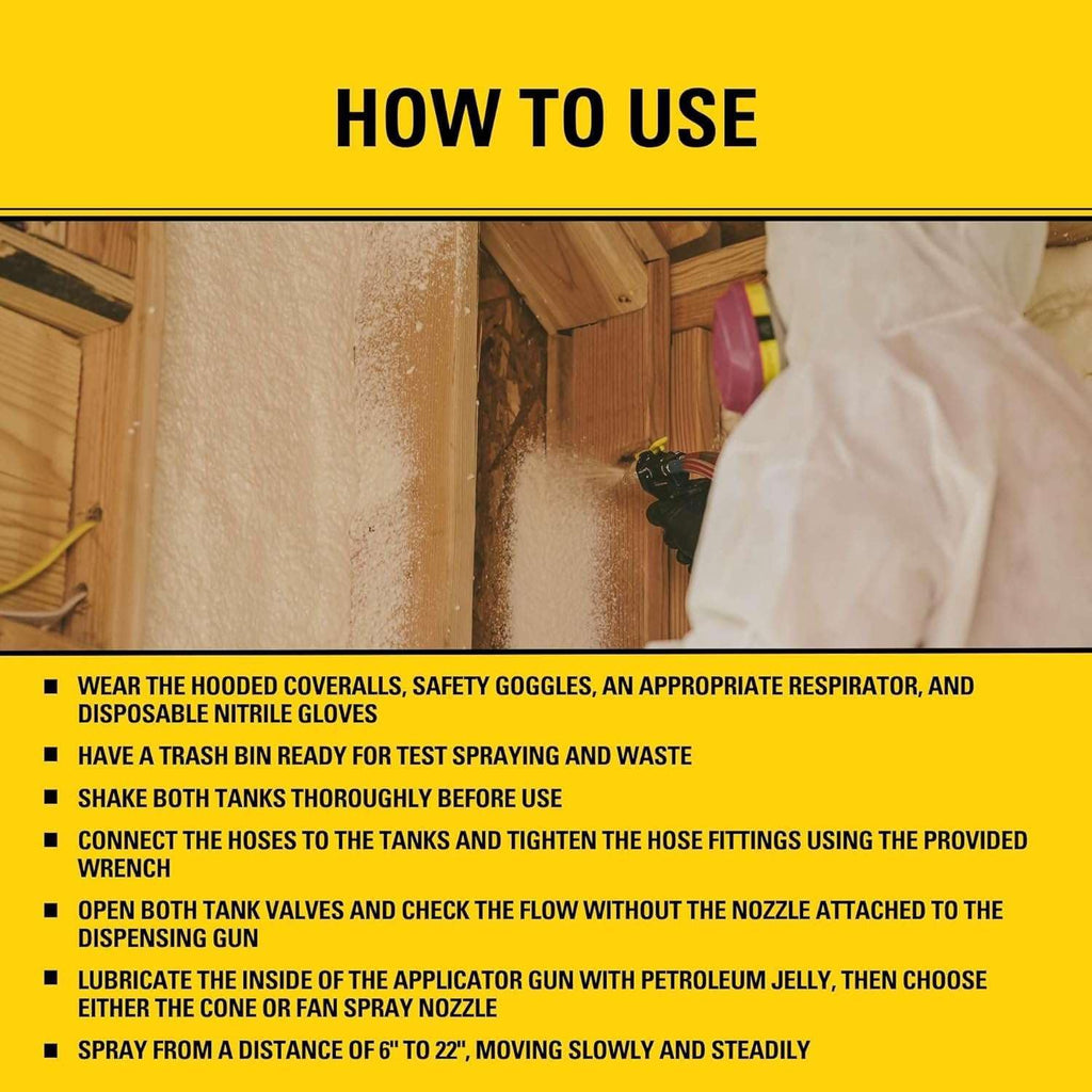 STANLEY F 994C Supercoat Canister Spray Foam Insulation Kit (600 Board Feet) - Class A Fire Rated Closed Cell Two Component Foam Sealant for Wall, Attic, Garage & Crawl Space | Includes Gun & Hose