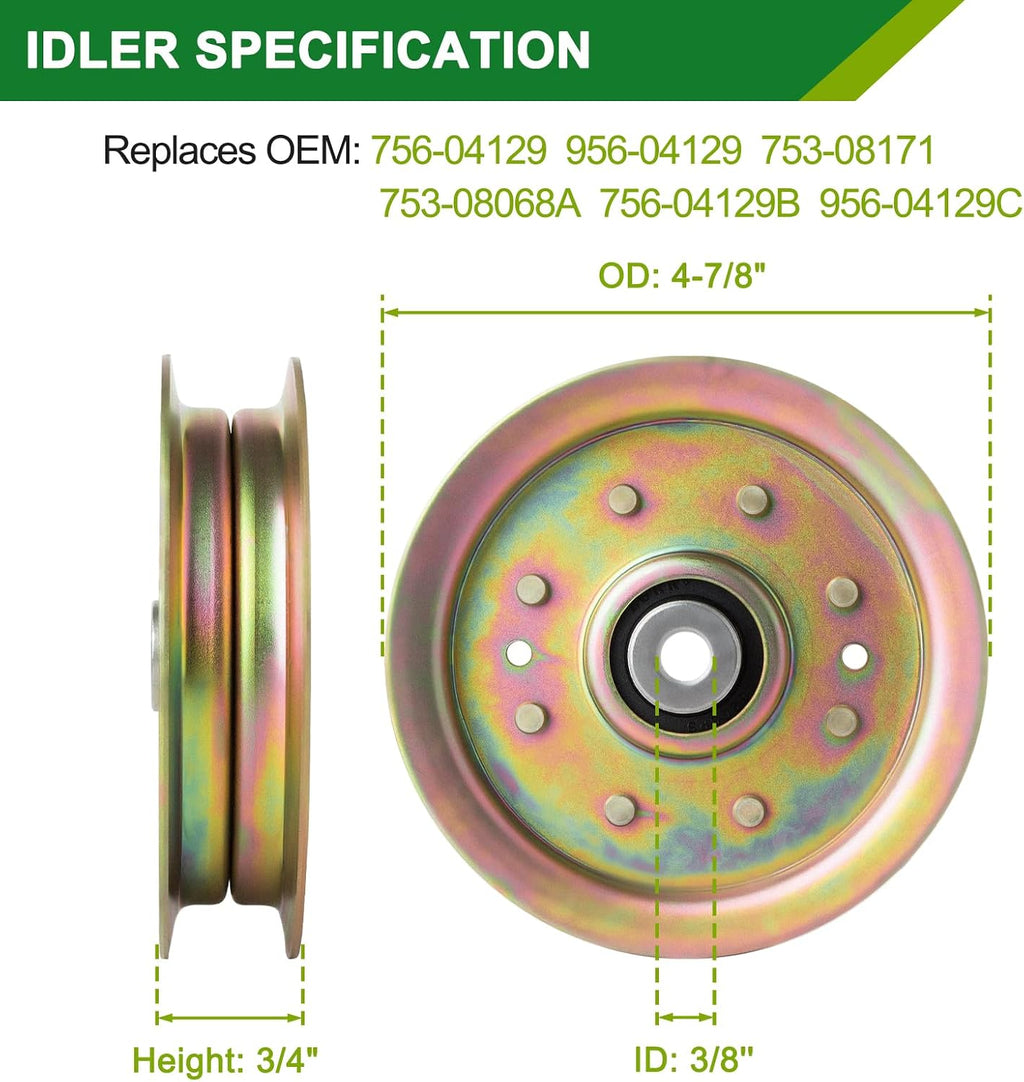 50 Inch Mower Deck Rebuild Kit - Fits Cub Cadet MTD RZT-50 RZT-50VT RZT50 ZT50 Troy Bilt Mustang XP 50 Lawn Mower 3 Spindles (618-04126) 3 Blades (942-04053) 1 Belt (754-04044) 3 Idler (956-04129)