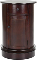SAFAVIEH Furniture - Tabitha 1-Drawer Accent Table - Dark Cherry - Solid Wood - Farmhouse Storage Design - Ideal for Living Room, Entryway, 17.7'W x 17.7'D x 26'H - Fully Assembled (AMH5712D)