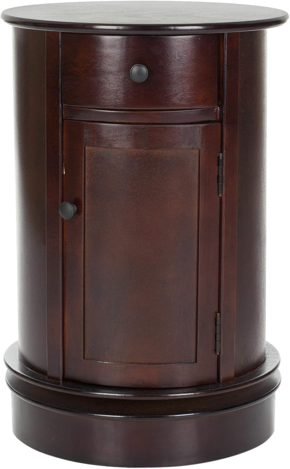 SAFAVIEH Furniture - Tabitha 1-Drawer Accent Table - Dark Cherry - Solid Wood - Farmhouse Storage Design - Ideal for Living Room, Entryway, 17.7'W x 17.7'D x 26'H - Fully Assembled (AMH5712D)