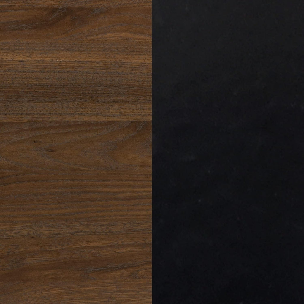 Nathan James Kensi Nightstand Side Accent or End Table with Storage, Walnut/Black - Set of 2
