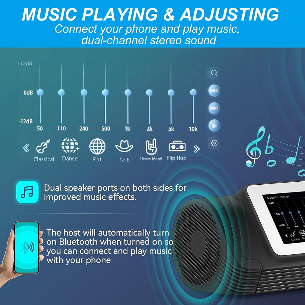 Split Music Boxing Machine, with Led Colored Lights Strip/Dual Channel Music Speakers,for Adults/Children Concentration Agility Training,8Target