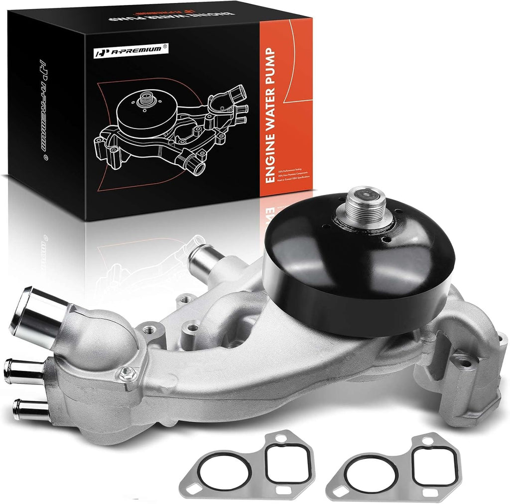 A-Premium Water Pump (W/ Thermostat) Compatible with Chevy, GMC, & Cadillac Models, 4.8L 5.3L 6.0L - Silverado, Tahoe, Suburban, Sierra, Yukon, H3 - Replace# AW6009 45002 252-901