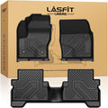 LASFIT Floor Mats for Ford Escape 2019-2013 (Only fit with Adjustable Cargo Floor in Lower Position),Custom Fit All Weather Protector TPE Easy Clean Floor Liners, 1st & 2nd Row, 3PCS Black