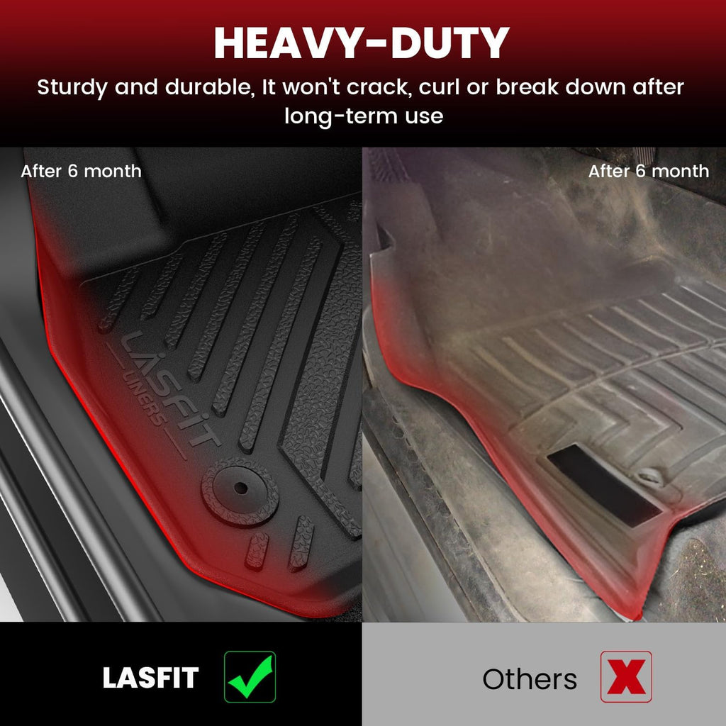 LASFIT Floor Mats and Cargo Liner for 2012-2018 Ford Focus Hatchback Gasoline(No Subwoofer) Focus RS 2016 2017 2018 All Weather Custom Fit TPE Car Floor Liner, Combo Set