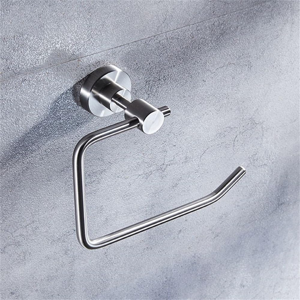 304 Stainless Steel Square Towel Ring Towel Holder Towel Bar Bathroom Accessories,Silver,1