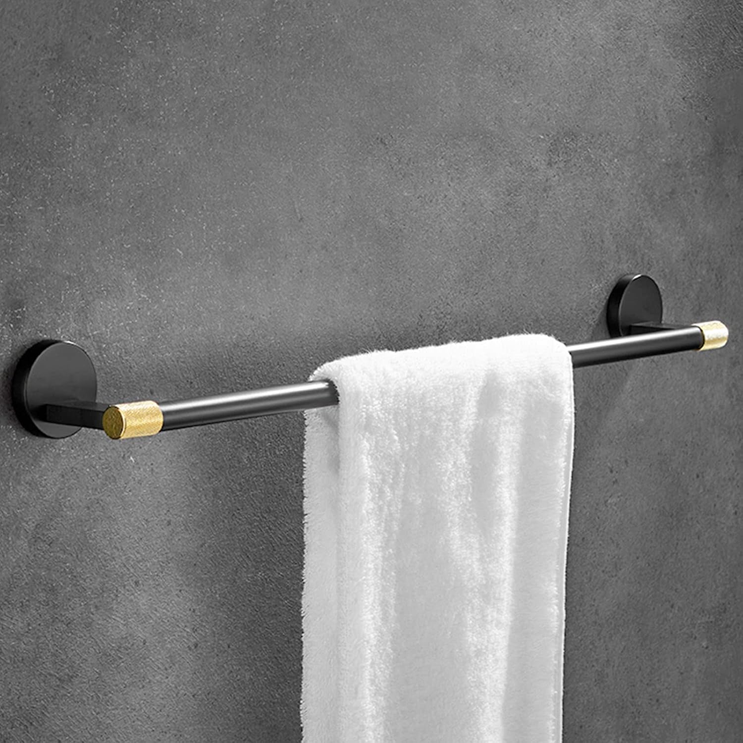 Bathroom Towel Rack Set,5 Pcs Bathroom Hardware Set Black Gold Bath Towel Bar Set,Towel Bar,Toilet Paper Holder,Towel Ring,Brass Wall Mounted Bathroom Accessories kit