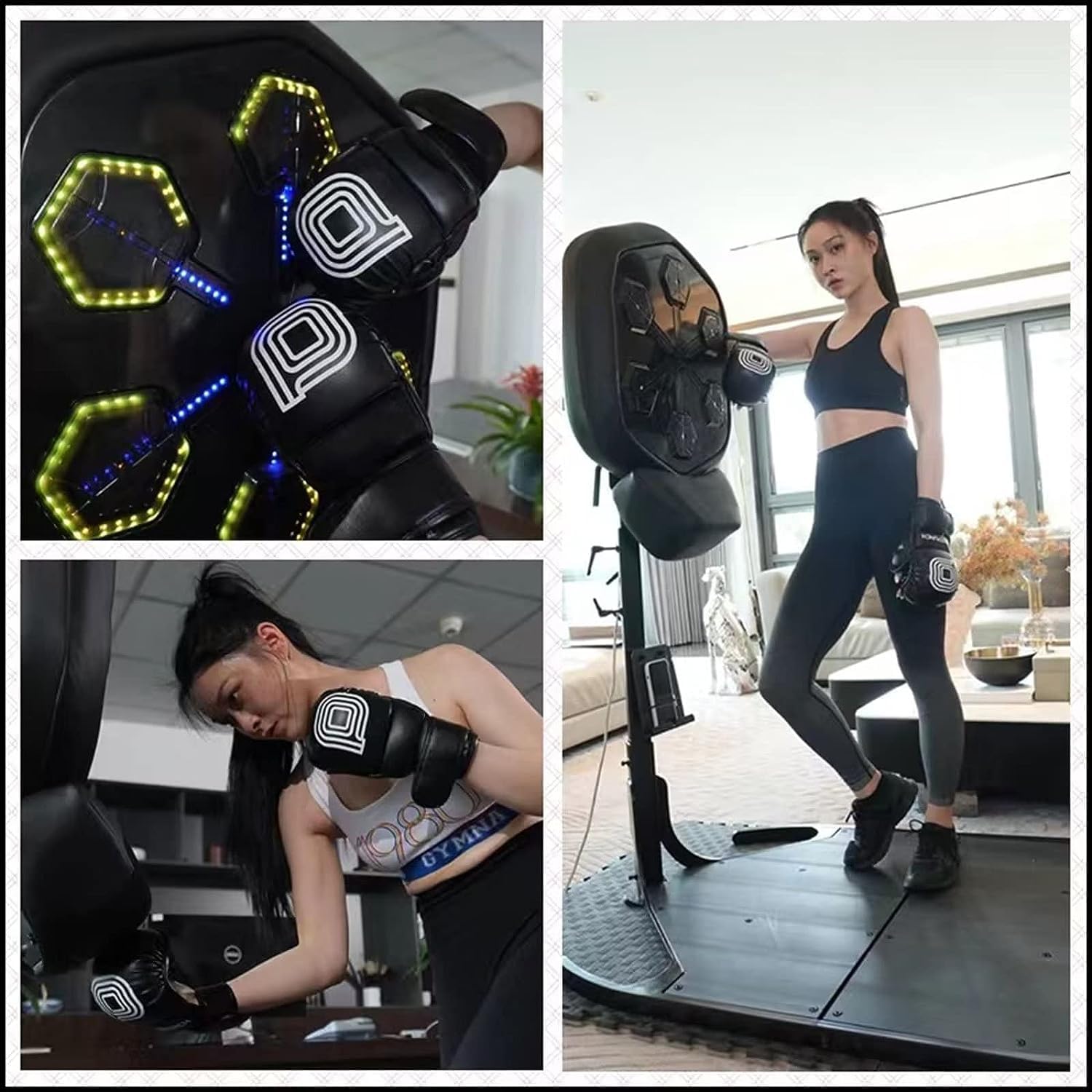 Music Boxing Machine, Boxing Equipment Strength Tester Follow The Music and Lights, Exercise Hand-Eye Coordination and Reflexes Wall Mounted Boxing Training for Kids and Adults