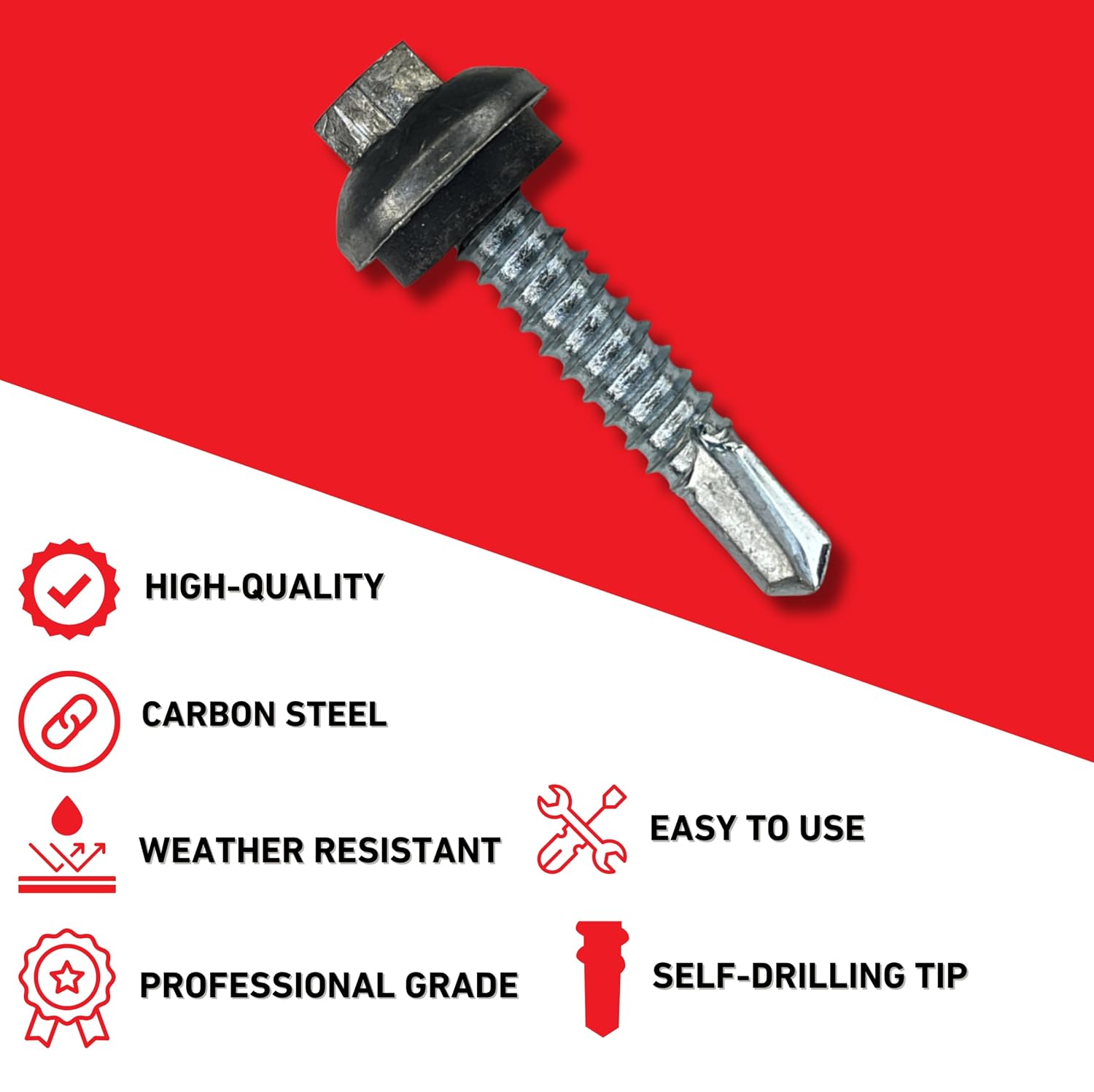 EAGLE 1 Long-Life Metal Roofing Screws: #14 x 1.25 Dome Cap Metal Building Screws (250-Count), Self-Drilling Tip, EPDM Washer, Multiple Colors/Includes 5/16' Magnetic Hex Bit Driver (Lightstone)