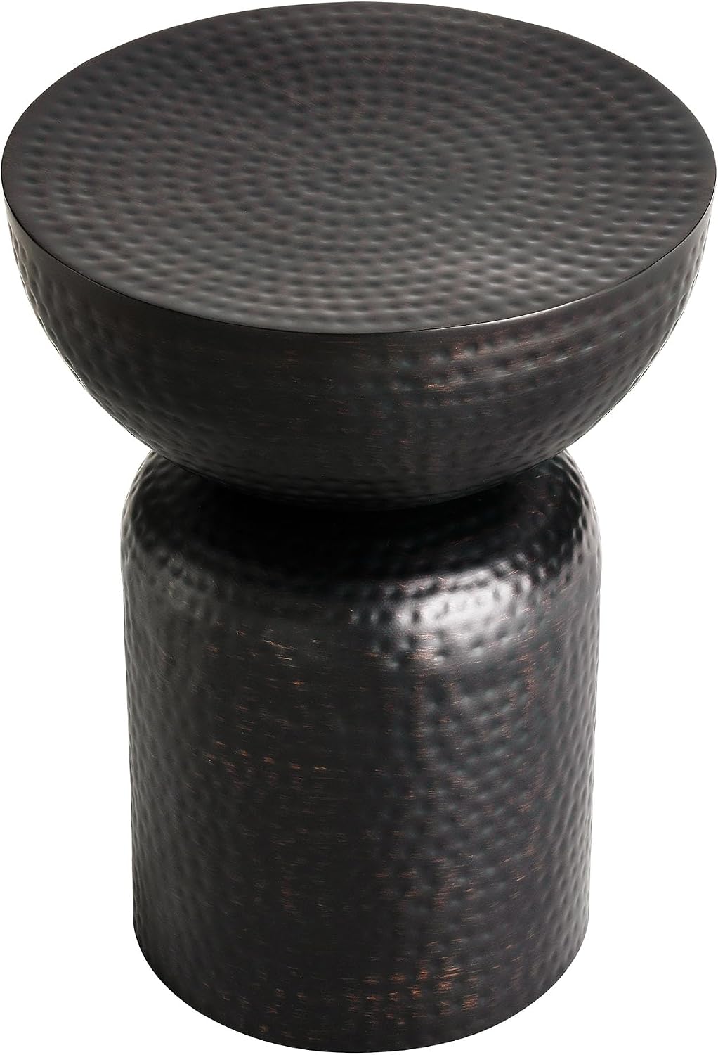 Modway Mella Metal Hammered Side Table in Black - Accent End Table for Living Room, Bedroom, Hallway