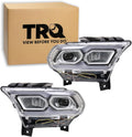 TRQ 2 Piece Headlight Assembly Set Performance LED Chrome Bezel Driver & Passenger Side Compatible with Dodge Durango 2021-2024 CH2502345 CH2503345 68433782AE 68433783AE