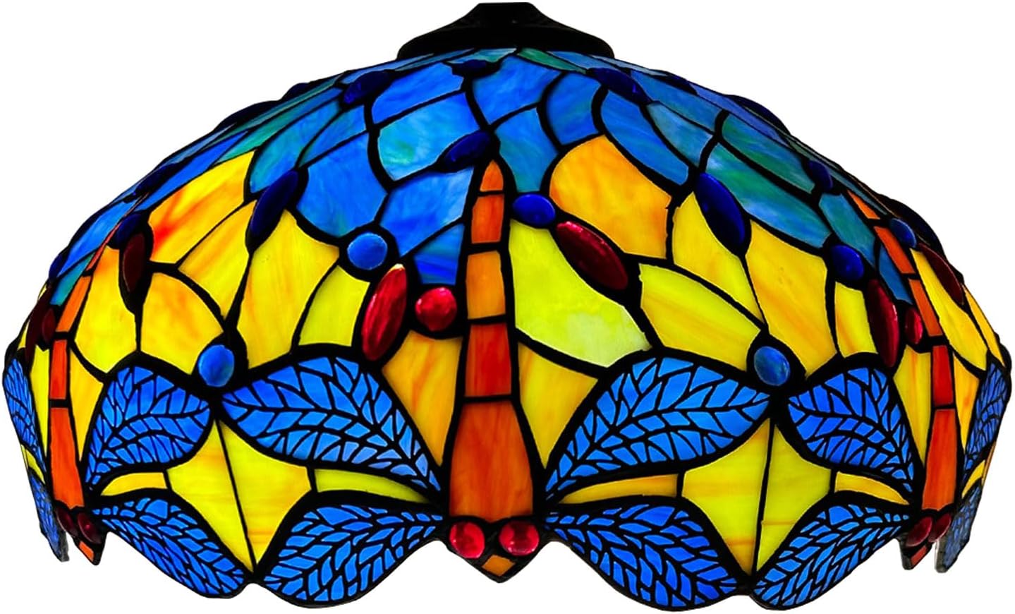Dragonfly Tiffany Lamp Shade Replacement, Only 16X9 Inch Stained Glass Lampshades, Suitable for Table Lamp Floor Lamp Hanging Pendant lamp Ceiling Light