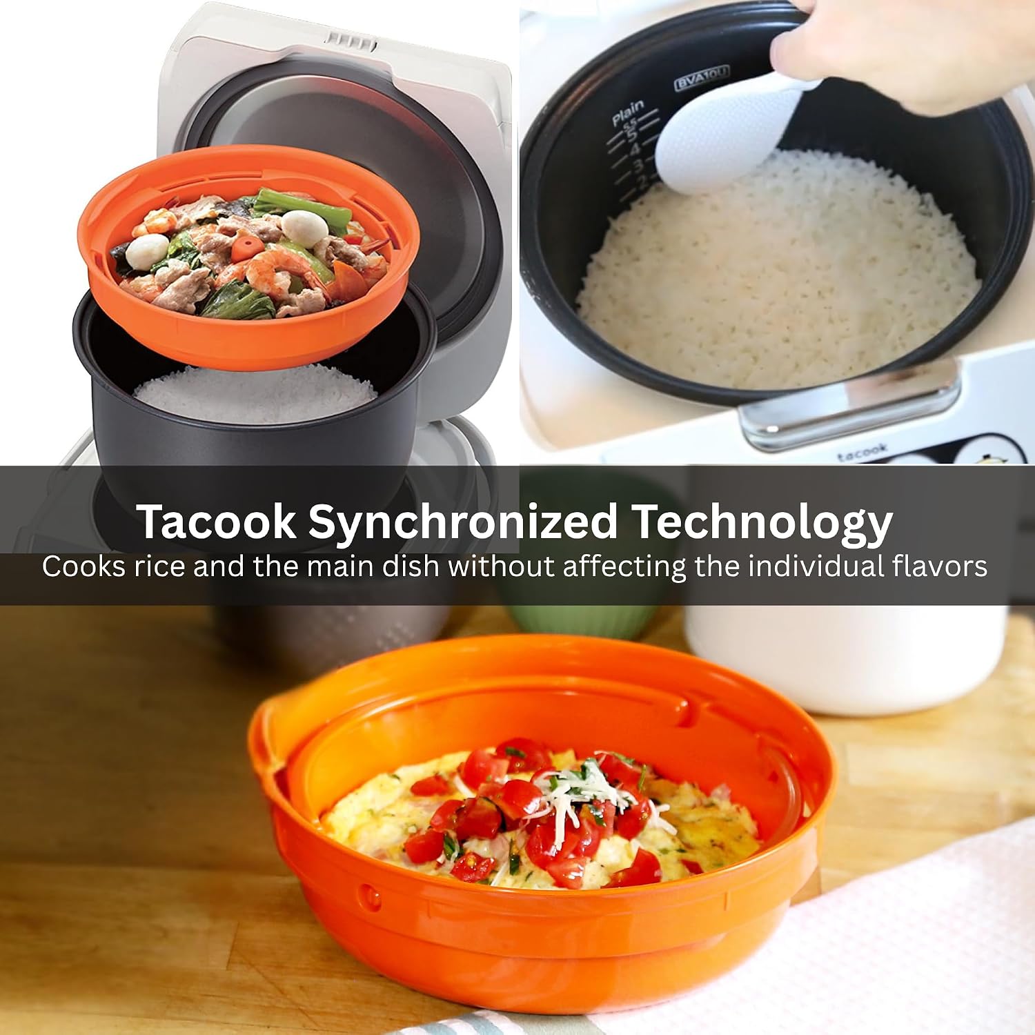 TIGER JBV-A10U 5.5-Cup (Uncooked) Micom Rice Cooker and Warmer with Tacook Food Steamer Cooking Tray Technology, White