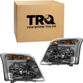 TRQ 2 Piece Headlight Assembly Set Driver & Passenger Side Compatible with Ford Transit Connect 2010-2013 FO2502296 FO2503296 9T1Z13008C 9T1Z13008D