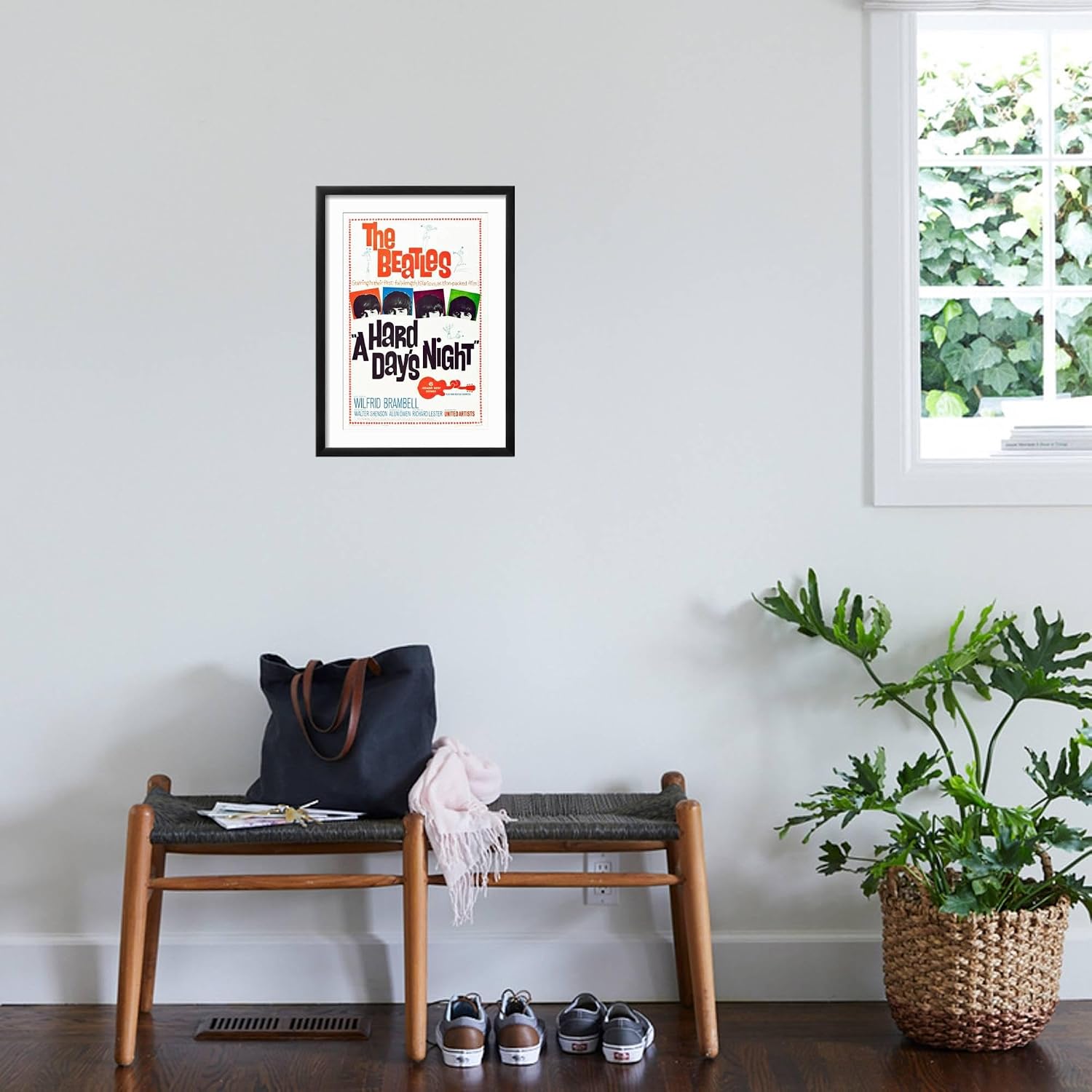 Art.com Wall Art Print A Hard Day's Night, the Beatles, 1964 on Black Frame, 17' x 23'