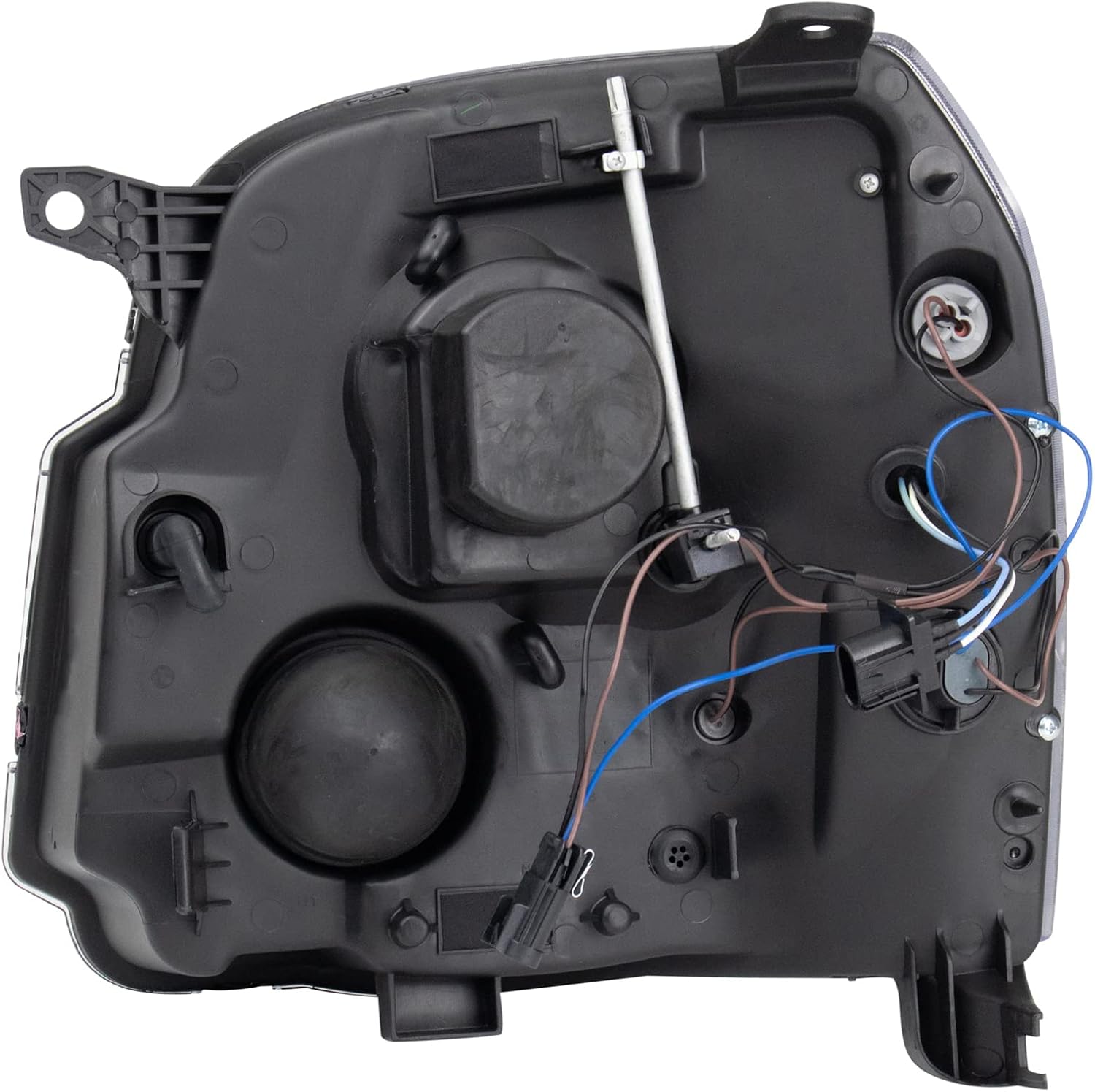TRQ Performance Driver and Passenger Side Headlight Assembly Set Projection Style Black Housing Clear Lens Compatible with 07-14 GMC Yukon 07-14 GMC Yukon XL 1500 07-13 GMC Yukon XL 2500