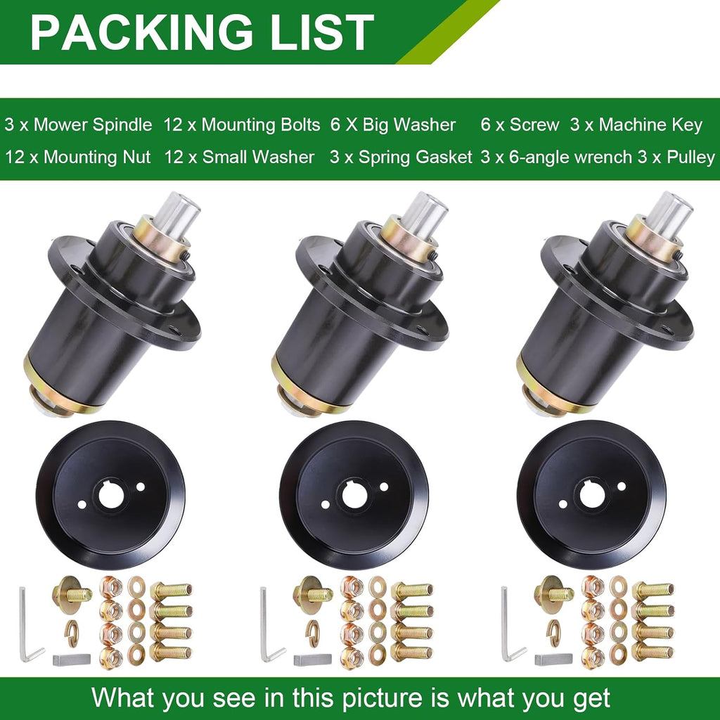 037-6015-50 037-6015-00 Spindle Assembly with 033-6004-00 Pulley - Fits 60 Inch Mower Decks Bad Boy Maverick ZT Elite 60-Inch (3-Pack)