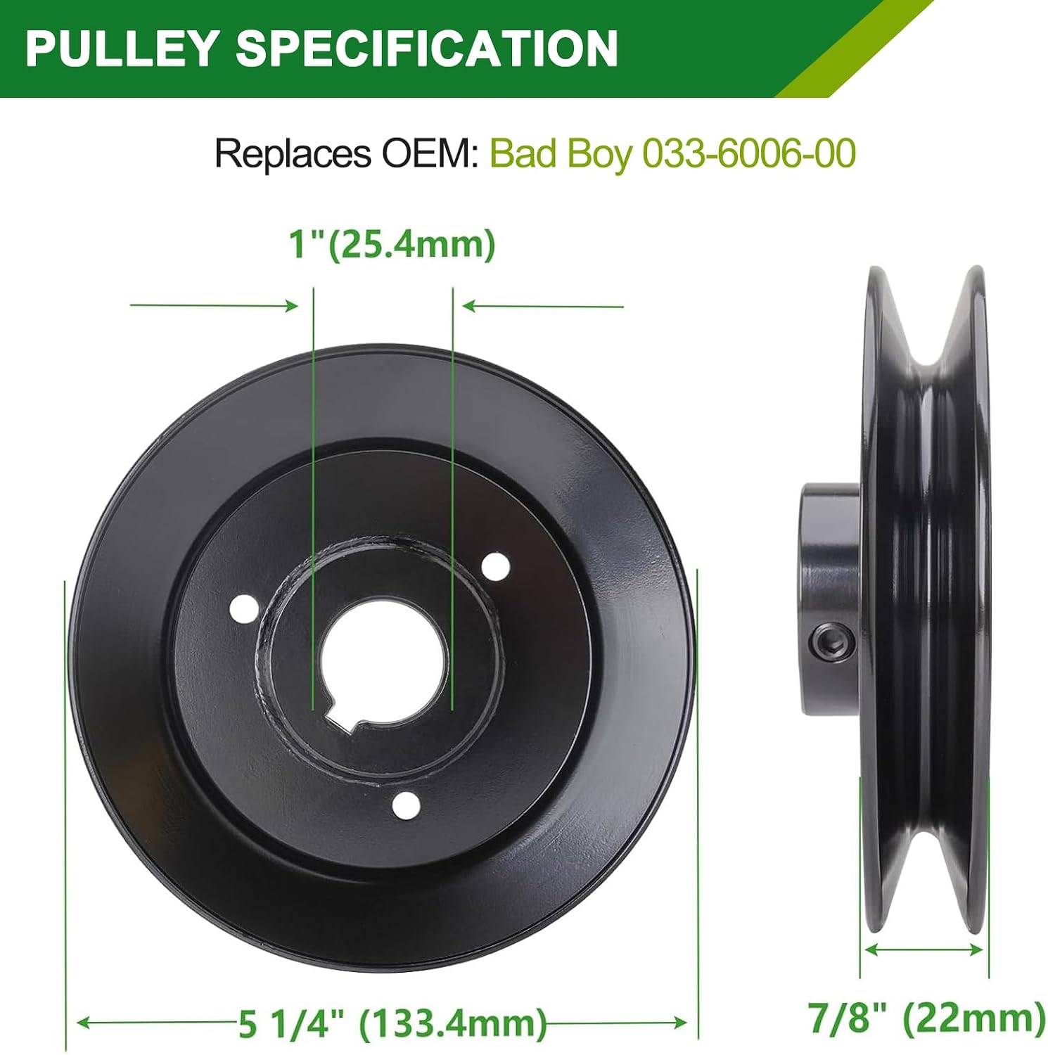037-6015-50 037-6015-00 Spindle Assembly with 033-6006-00 Pulley - Fits 54 Inch Mower Decks Bad Boy Maverick ZT Elite 54-Inch (3-Pack)
