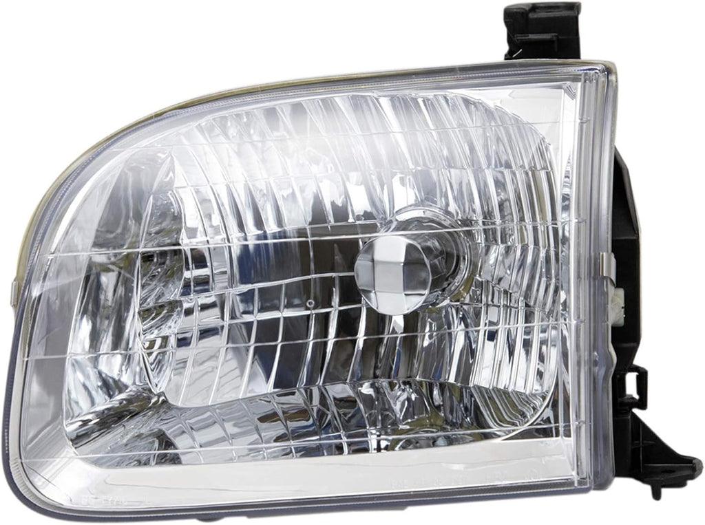 TRQ Driver and Passenger Side Headlight Assembly Set Compatible with 01-04 Toyota Sequoia 04 Toyota Tundra Crew Cab