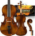 CHRISTINA V04 Violin Instrument Adult Full Size Violin Kit Acoustic Violins for Kids Beginners Student (matte 1/8)