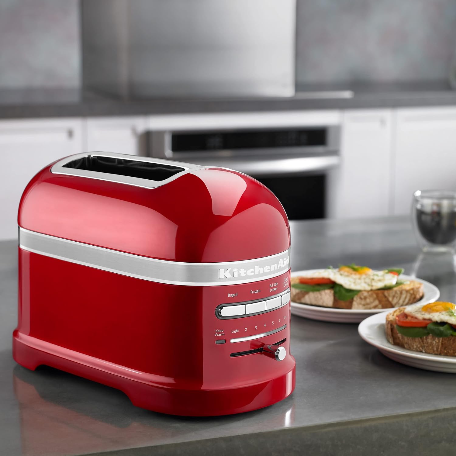 KitchenAid 2 Slice Pro Line Automatic Toaster with Extra Wide Slots KMT2203CA, Candy Apple Red