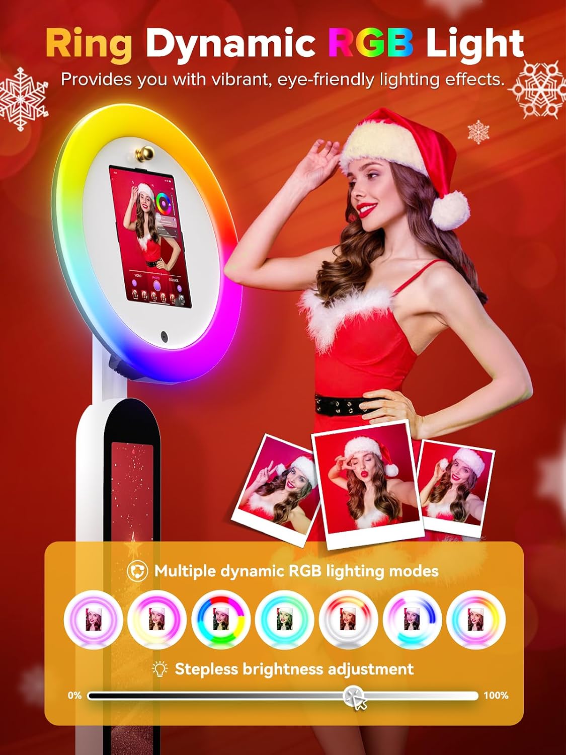 Portable Photo Booth, Photo Booth Shell Stand Provide Cyratok PhotoBooth Software,Flight Case,Free Custom Logo,Selfie Booth Machine Photo with Any Ipad Perfect for Parties Wedding Events Rental
