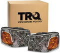 TRQ Driver and Passenger Side Headlight Assembly Set Chrome Housing Compatible with 2002–2009 GMC Envoy 2002–2006 GMC Envoy XL 2004–2005 GMC Envoy XUV