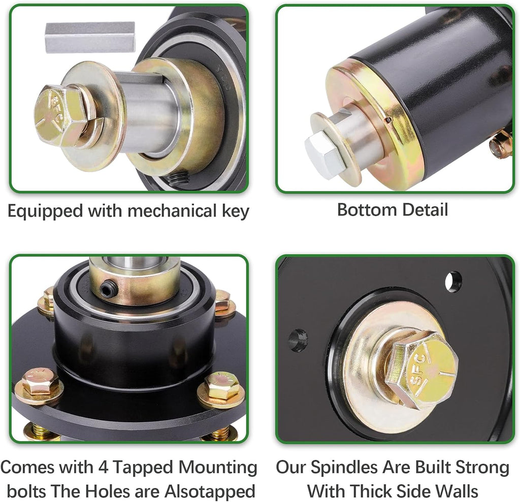 Fit for Ba d Boy 037-6015-00 037-6015-50 Spindle Assembly with 033-6004-00 Pulley for 60' 61' Bad Boy CZT ZT Elite Maverick Outlaw XP Pup Lightning Mower Deck (3 Pack)