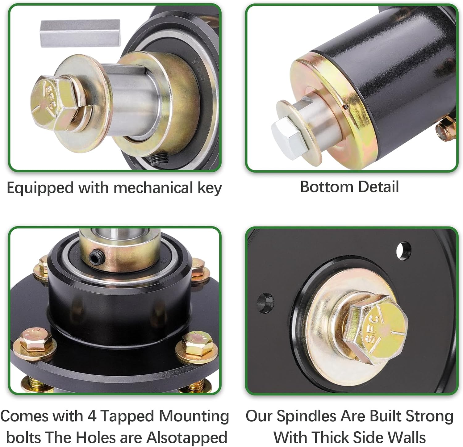 Fit for Ba d Boy 037-6015-00 037-6015-50 Spindle Assembly with 033-6004-00 Pulley for 60' 61' Bad Boy CZT ZT Elite Maverick Outlaw XP Pup Lightning Mower Deck (3 Pack)
