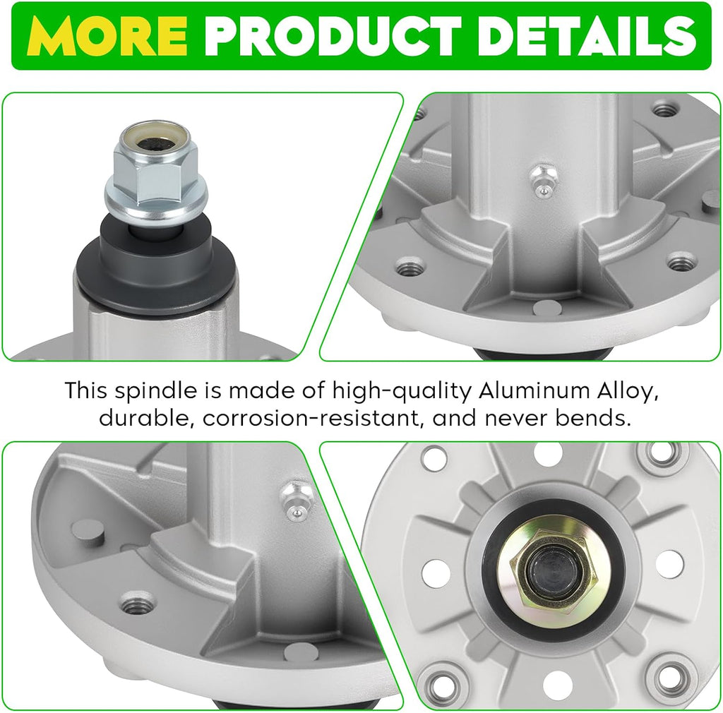48' Deck Spindle Rebuild Kit for John Deere D140 D155 LA130 LA145, Include 3 Spindles GY20454 GY20867, 3 Blades AM141035, 1 Idler GY20110 GY20629, 2 Idlers GY20067 GY22172, 1 141' Belt GX20571