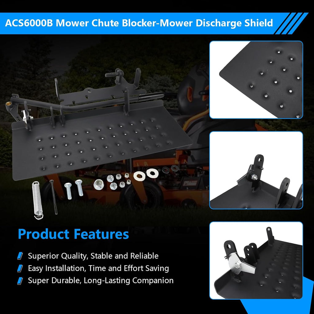 ACS6000B Mower Chute Blocker-Mower Discharge Shield Compatible with Bad Boy Mowers,54' / 60' / 61' / 72', Chute Blocker Replace Part Number 088-6000-00, 088600000
