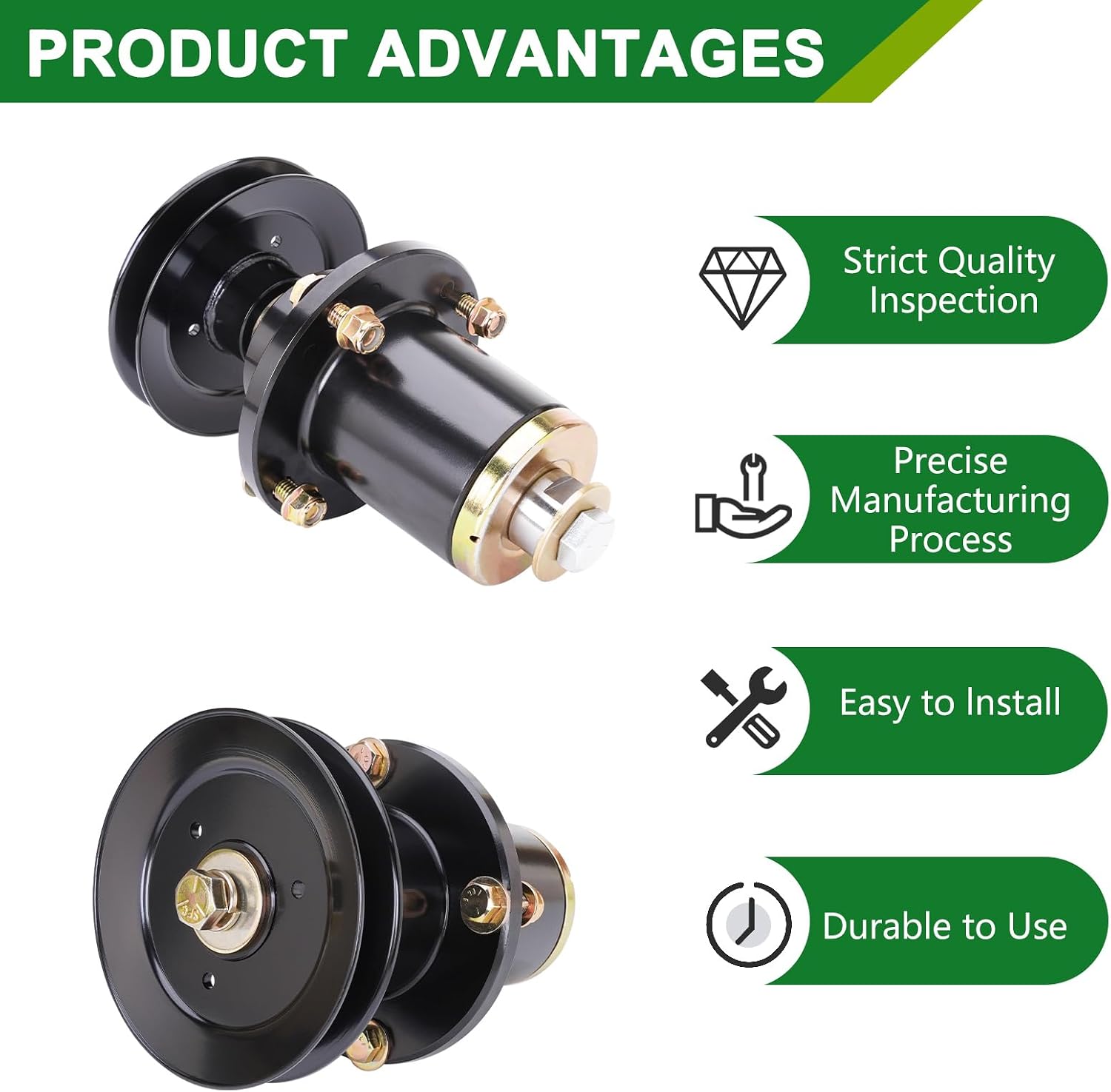 037-6015-50 037-6015-00 Spindle Assembly with 033-6006-00 Pulley - Fits 54 Inch Mower Decks Bad Boy Maverick ZT Elite 54-Inch (3-Pack)