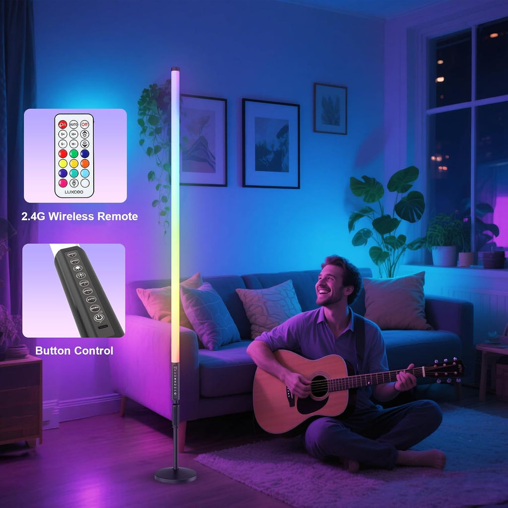 6Pack 4ft RGB Tube Light Portable 5000mAh Battery Powered with Stand Handheld Color Neon Light Bar LED Video Light with Bag for Photography DJ Dance Party Stage Painting Photo Booth Lighting