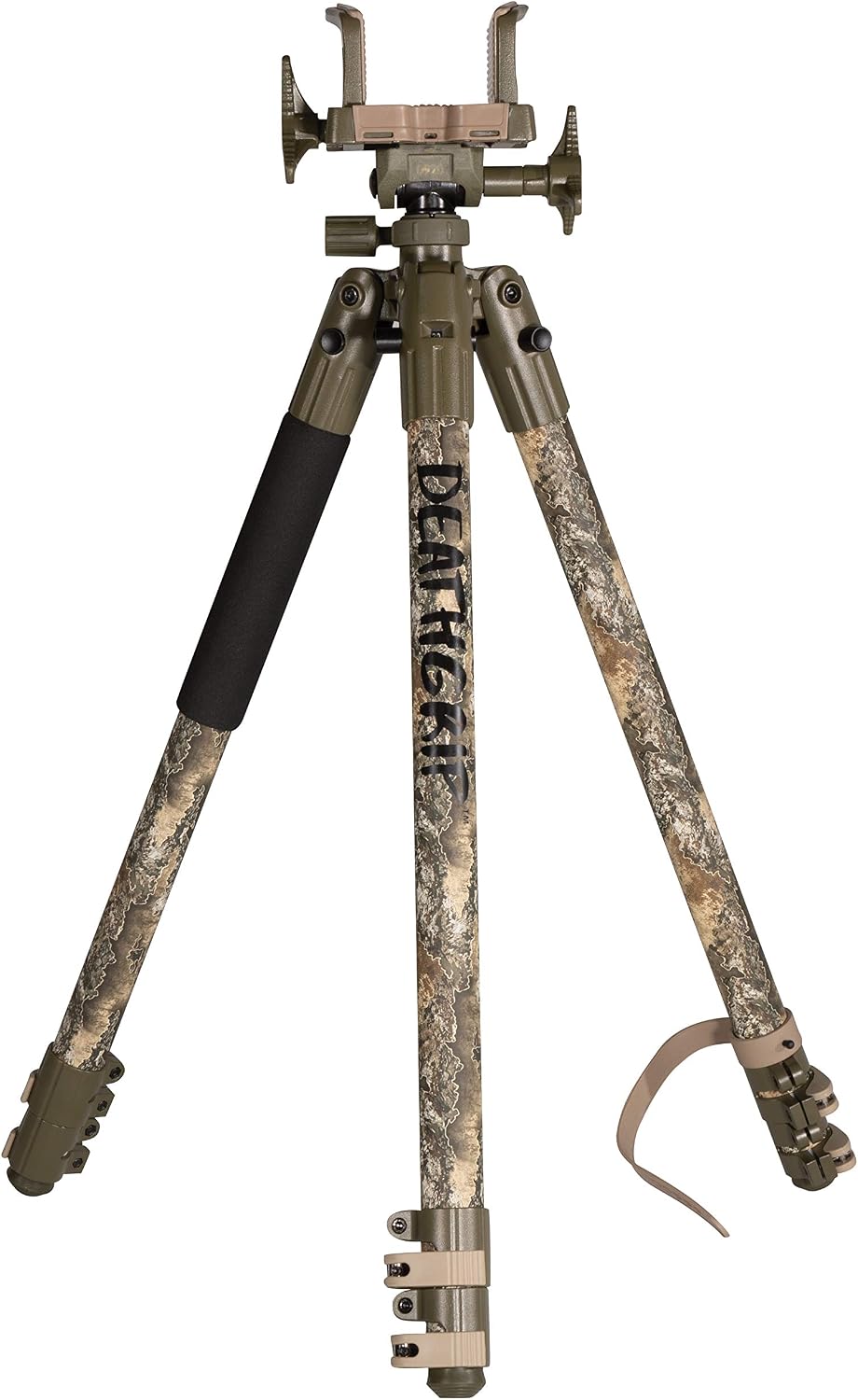 BOG DeathGrip Aluminum Tripod with Durable Frame, Lightweight, Stable Design, Bubble Level, Adjustable Legs, Shooting Rest, and Hands-Free Operation for Hunting, Shooting, and Outdoors