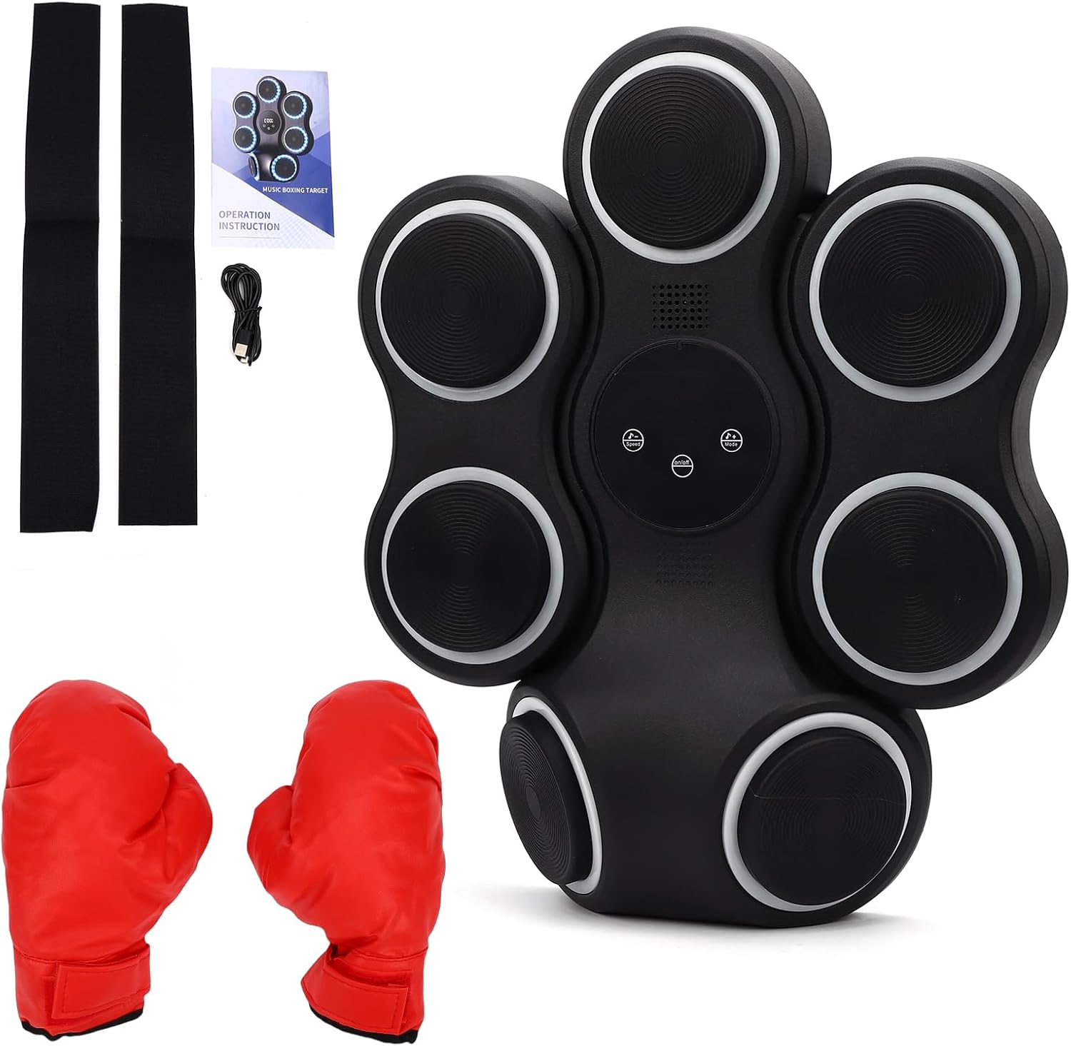 Musical Boxing Machine, 10 in 1 Intelligent Boxing Machine, Interactive Trainer, 10 Training Modes and Double Play, Music Sync