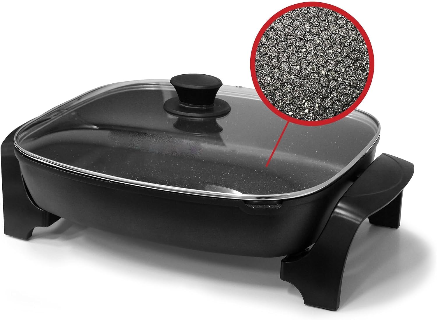 10.5-Quart Jumbo Electric Skillet with Easy-Pour Spout, Black - Versatile Cooking Made Easy