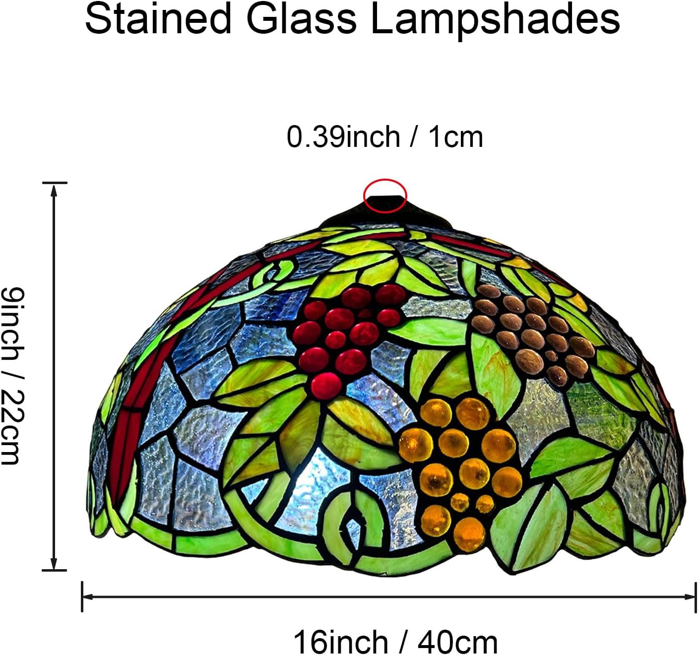 Grape Tiffany Lamp Shade Replacement, Only 16X9 Inch Stained Glass Lampshades, Suitable for Table Lamp Floor Lamp Hanging Pendant lamp Ceiling Light
